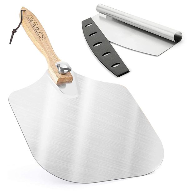 Steel Pizza Peel with Cutter and Pizza Field