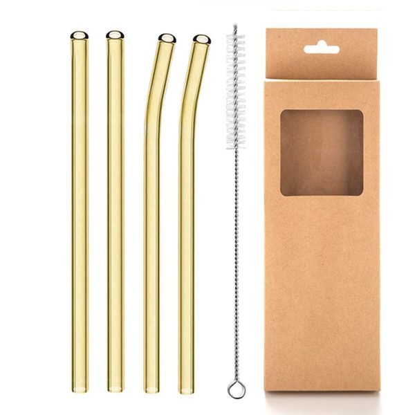 8mm Straight Bent Glass Drinking Straws