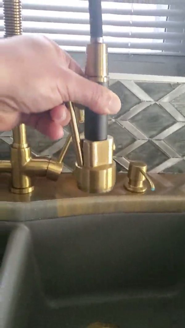 Dual Handles Kitchen Faucet with Pull Down Sprayer - Image 7