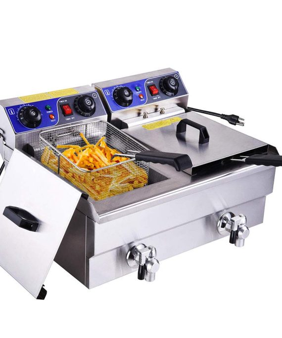 Commercial Electric Deep Fryer Dual Tanks