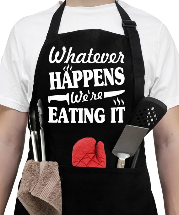 Funny Aprons For Men, Women With Pockets