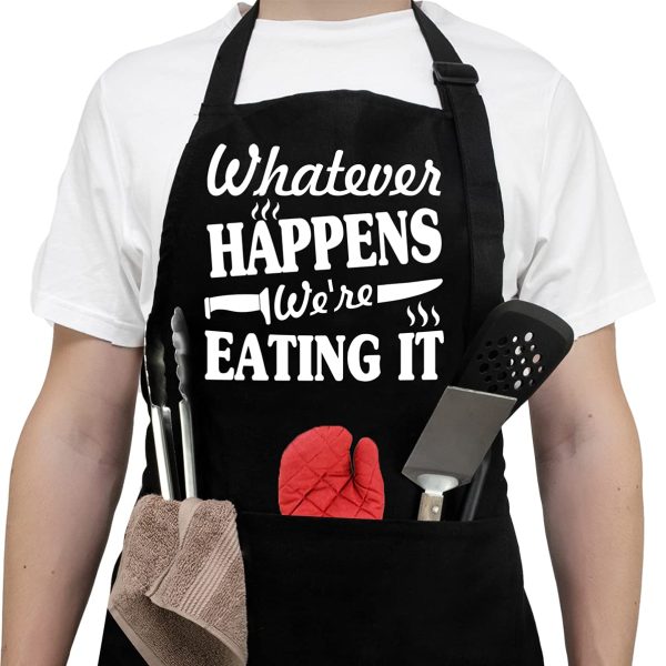 Funny Aprons For Men, Women With Pockets