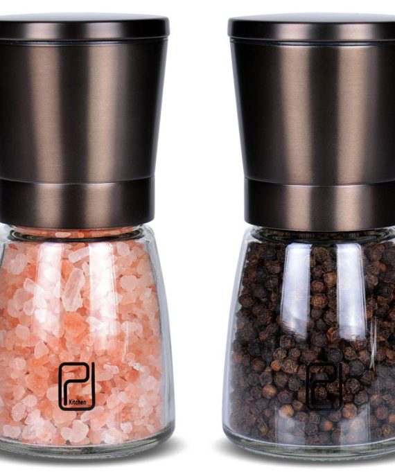 Gunmetal Salt and Pepper Grinder Set - Precision Grinding for Flavorful Dishes
