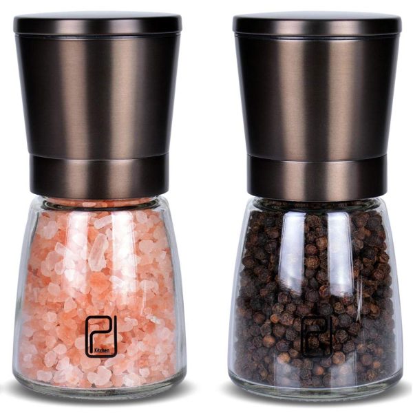 Gunmetal Salt and Pepper Grinder Set - Precision Grinding for Flavorful Dishes