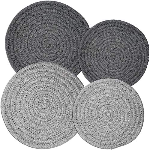 Potholders Set Trivets Set of 4, 100% Eco Pure Cotton