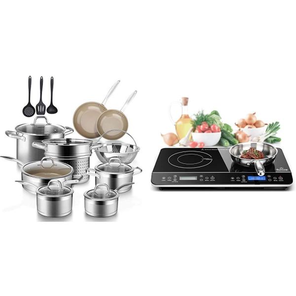 Duxtop 17PC Professional Stainless Steel Induction Cookware Set