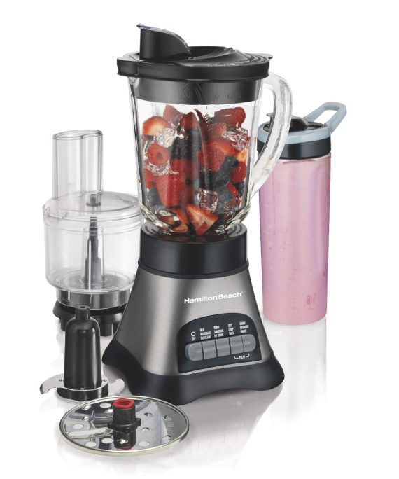 Hamilton Beach Wave Crusher Blender – 3-in-1 Blender with 40oz Jar, Travel Jar, and Food Processor Attachment