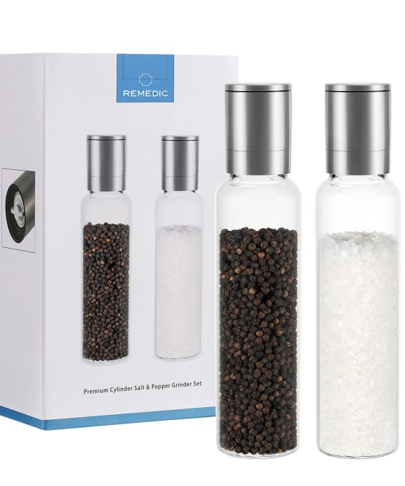 Remedic Premium Stainless Steel Salt and Pepper Grinder Set