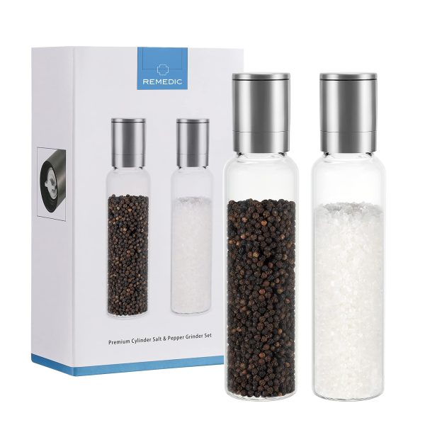 Remedic Premium Stainless Steel Salt and Pepper Grinder Set