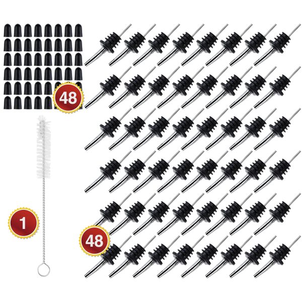 XMSound 48 Pack Stainless Steel Classic Bottle Pourers