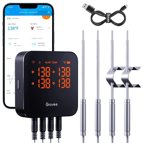 Bluetooth Wireless Meat Thermometer for Smoker Grilling