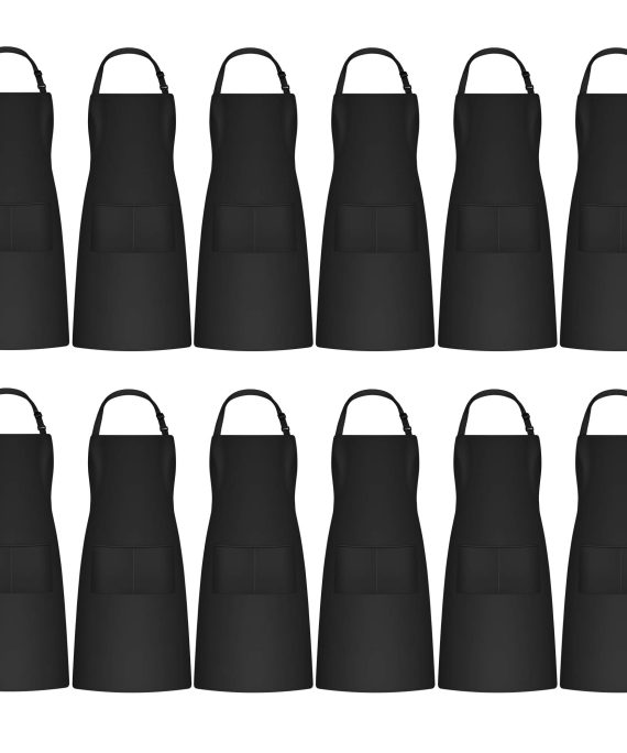 Puroma Adjustable Bib Apron Waterdrop Resistant with 2 Pockets