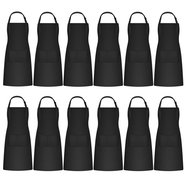 Puroma Adjustable Bib Apron Waterdrop Resistant with 2 Pockets