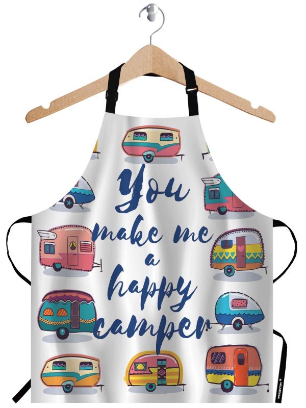 All Kinds of Cars You Make Me A Happy Camper Card Bib Apron