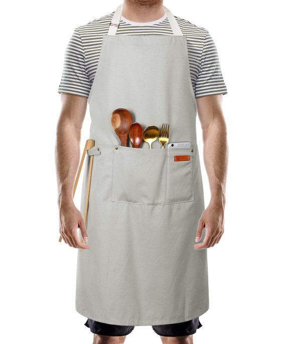 Adjustable Bib Chef Apron Canvas Kitchen Apron