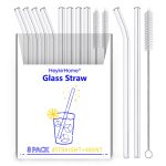 HeykirHome 8-Pack Reusable Glass Straw