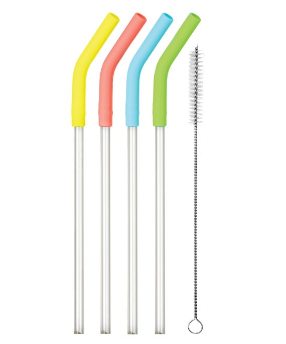 Reusable Drinking Straws w/ Silicone Tips
