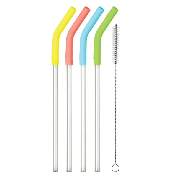 Reusable Drinking Straws w/ Silicone Tips