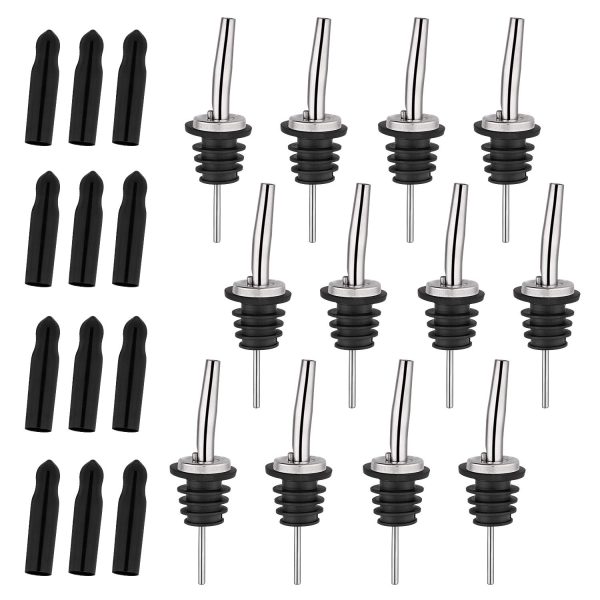 AOZITA 12 Pack Stainless Steel Liquor Bottle Pourers Tapered Spout