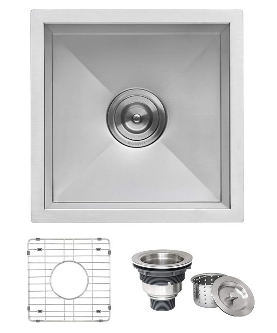 Ruvati 15 x 15 inch Undermount 16 Gauge Zero Raduis
