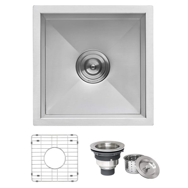 Ruvati 15 x 15 inch Undermount 16 Gauge Zero Raduis