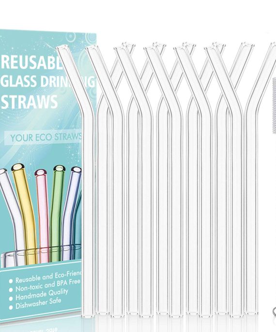 Set of 12 Bent Straws With 2 Cleaning Brushes