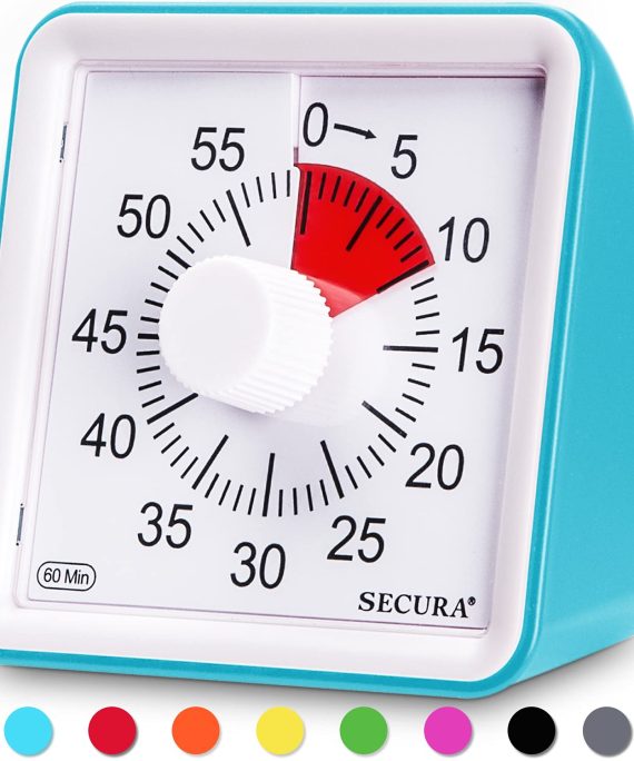 Secura 60-Minute Visual Timer, Classroom Countdown Clock