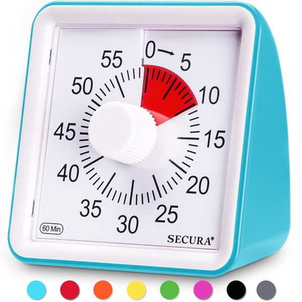 Secura 60-Minute Visual Timer, Classroom Countdown Clock