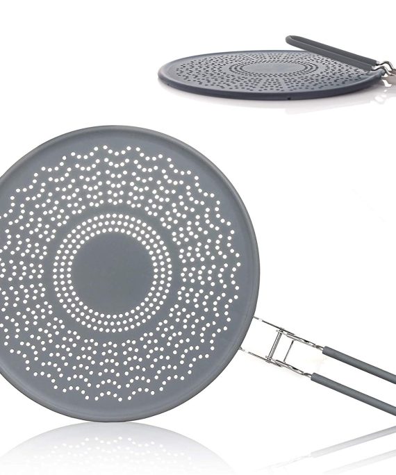 Frying Pan Grease Splatter Guard with Folding Handle