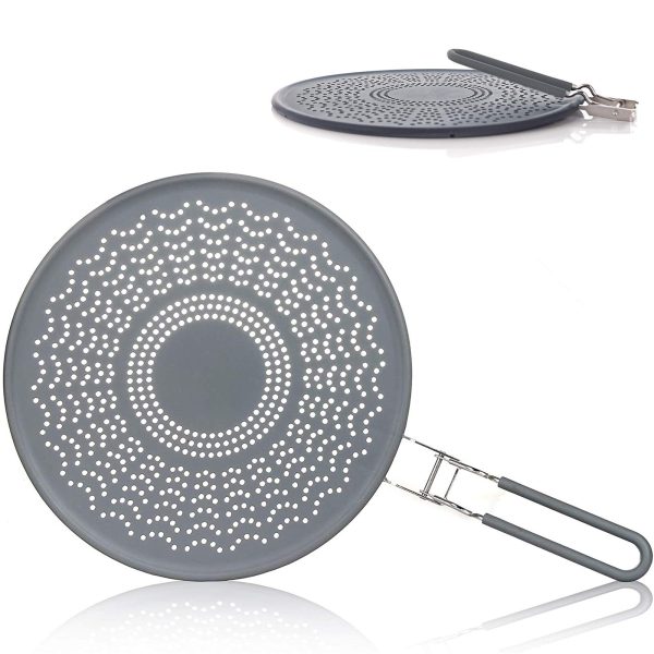 Frying Pan Grease Splatter Guard with Folding Handle