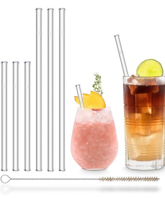 6 Reusable Drinking Straws for Smoothies, Cocktails
