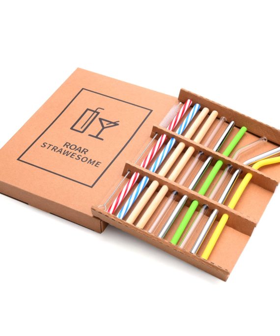 Unique Variety Glass, Silicone, Bamboo, Plastic and Stainless Steel