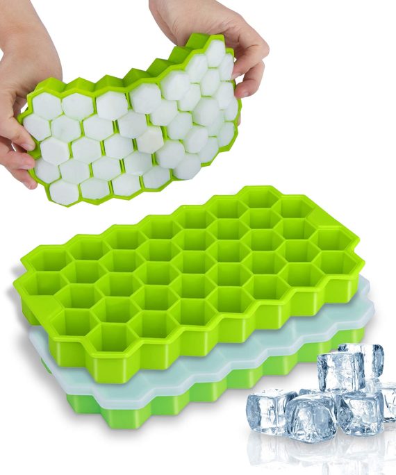 Silicone Ice Cube Trays for Whiskey, Cocktail, Stackable