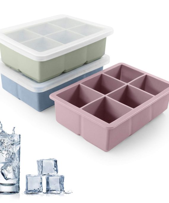 Large Size Silicone Ice Cube Molds with Removable Lids