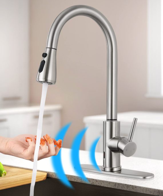 Qomolangma Touchless Kitchen Faucet with Pull Down Sprayer