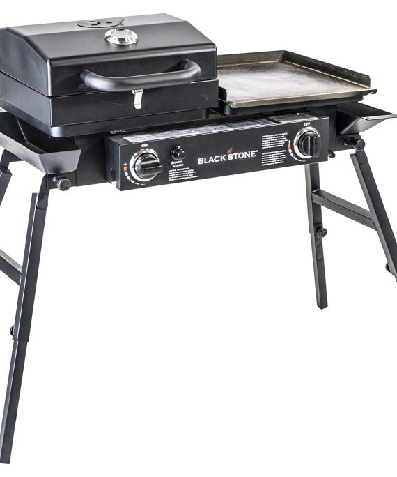 Stainless Steel 2 Burner Portable Gas Grill and Griddle