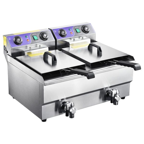 Drain French Fry Electric Deep Fryer Countertop