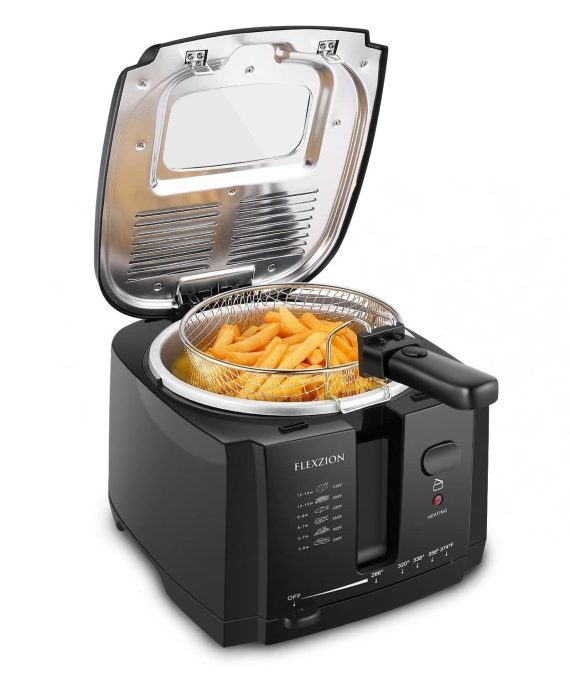 Electric Deep Fryer with Basket and Lid