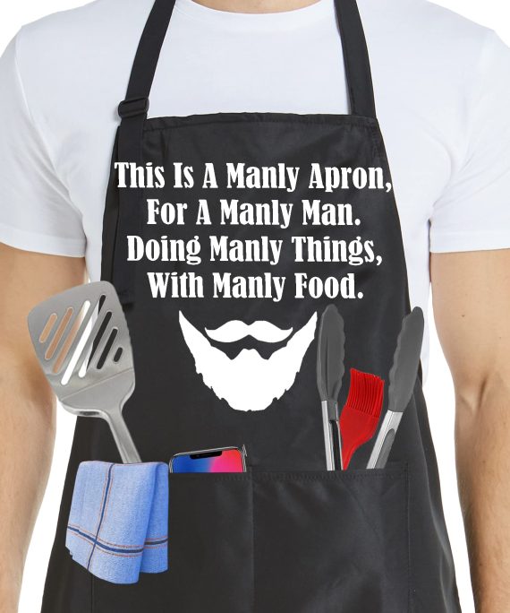 Mens Apron Black Barber Apron Cooking Chef for Men