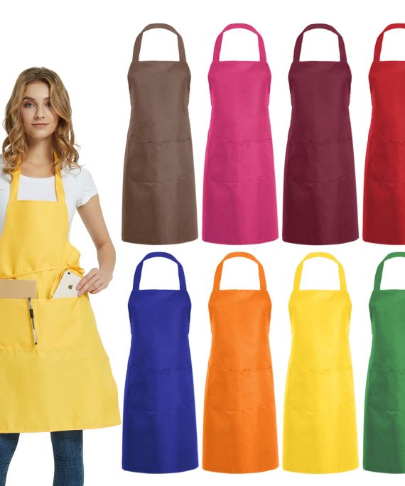 Mixed Color Commercial Apron with 2 Pockets