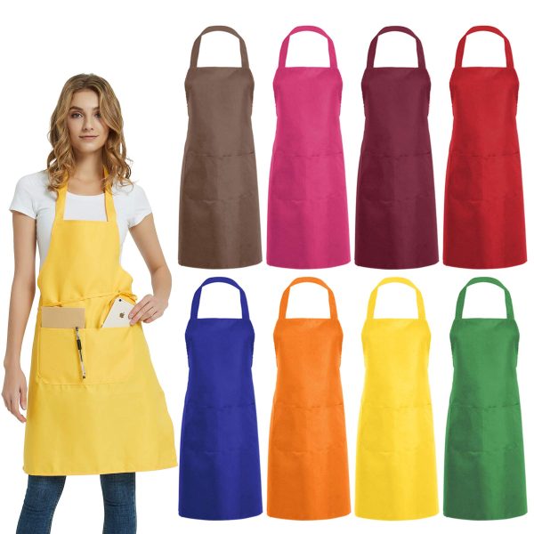 Mixed Color Commercial Apron with 2 Pockets