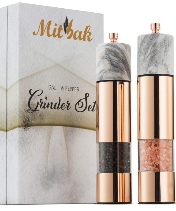 Salt and Pepper Grinder with Adjustable Coarseness Set