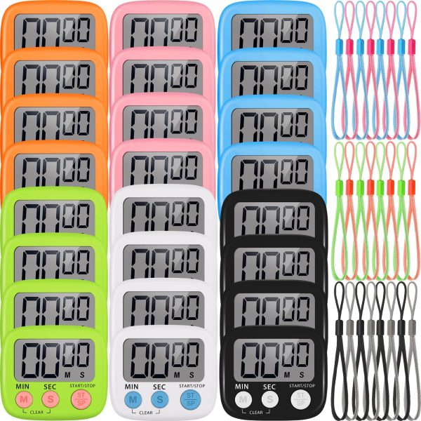24 Packs Small Digital Kitchen Timer Magnetic Back