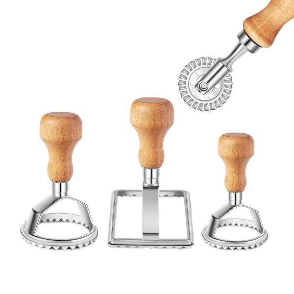 Ravioli Stamp Maker Cutter with Roller Wheel Set