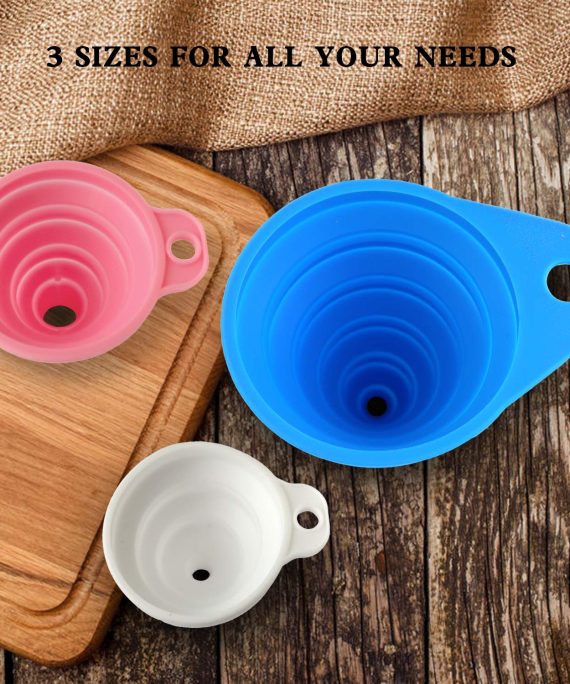 Collapsible Silicone Kitchen Funnel Set