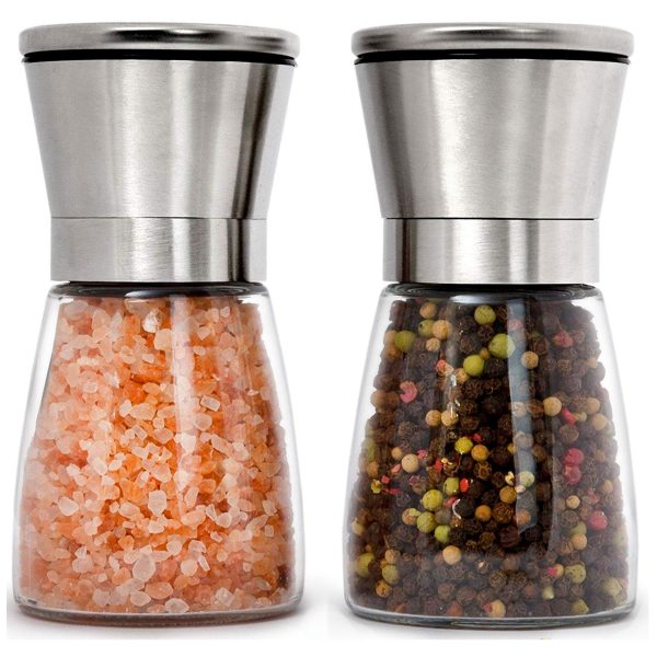 Adjustable Ceramic Salt and Pepper Grinder Set of 2