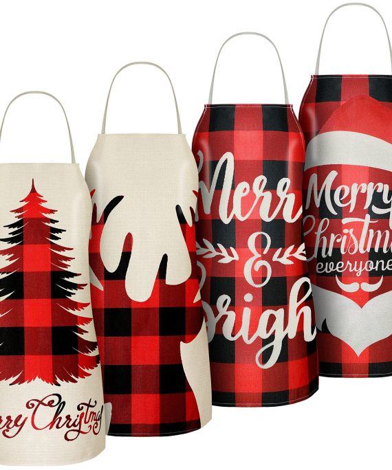SATINIOR 4 Pieces Christmas Kitchen Apron