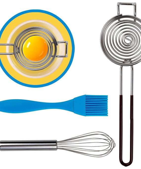 Mini Whisk and Silicone Pastry Brush Egg Separator Tool