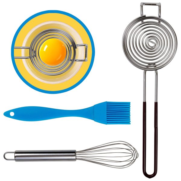 Mini Whisk and Silicone Pastry Brush Egg Separator Tool