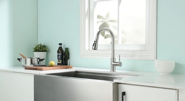 Kicimpro Kitchen Faucet with Pull Down Sprayer Brushed Nickel - Image 7